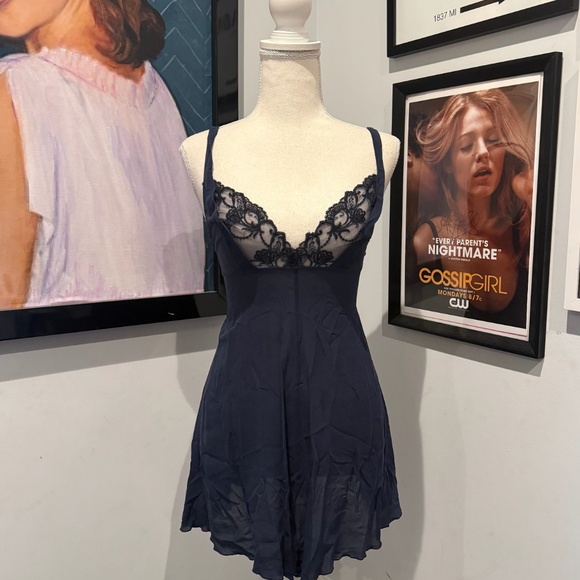 La Perla Dresses & Skirts - La Perla Navy Lace Slip Dress M